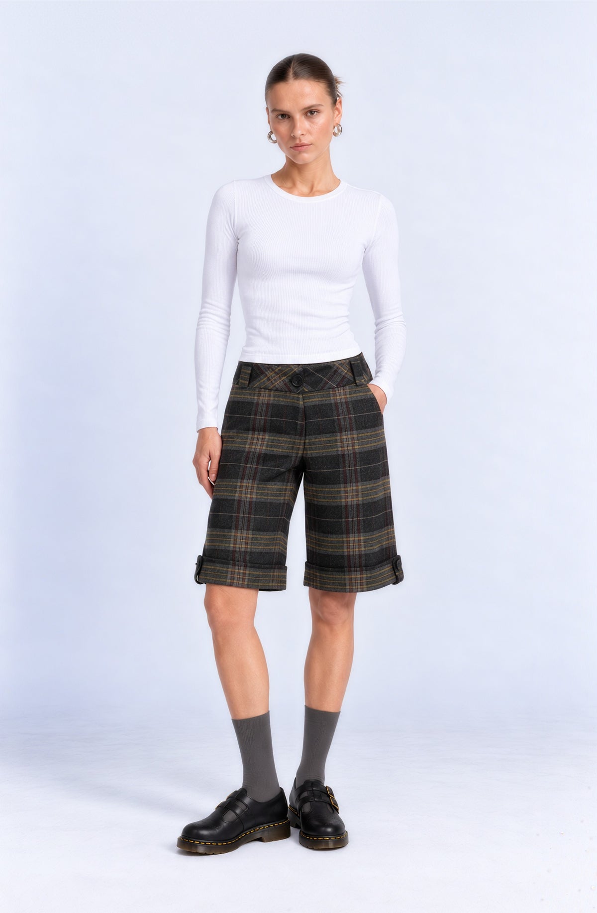 Plaid Pattern Woven Short