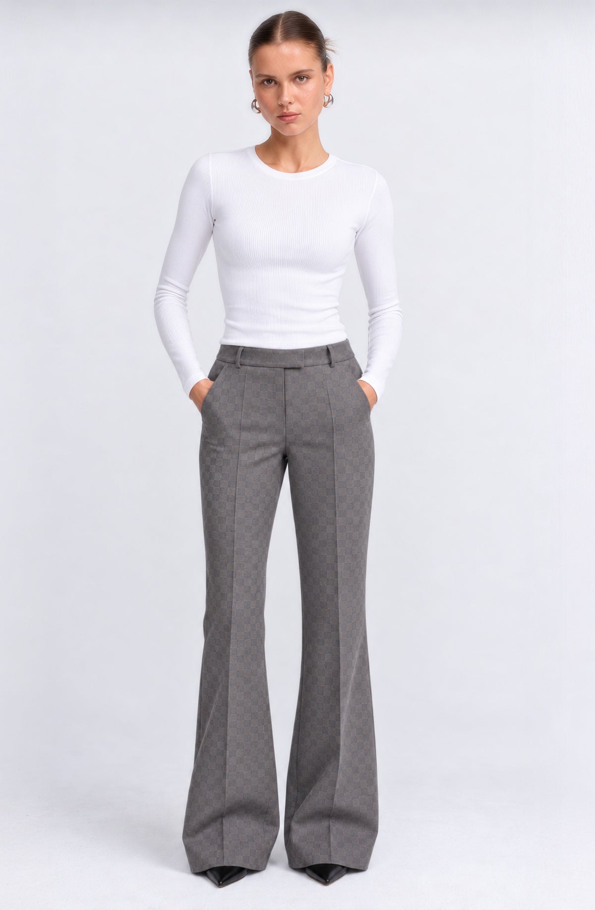 Checkered Woven Trousers