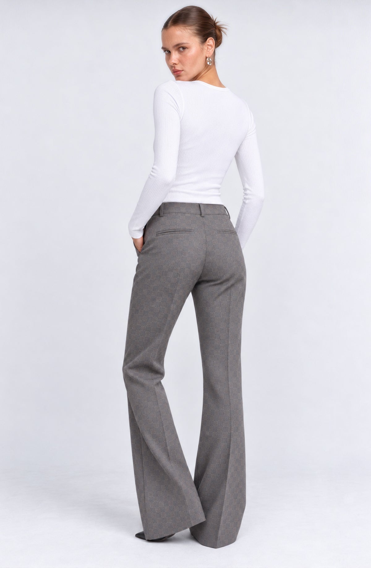Checkered Woven Trousers