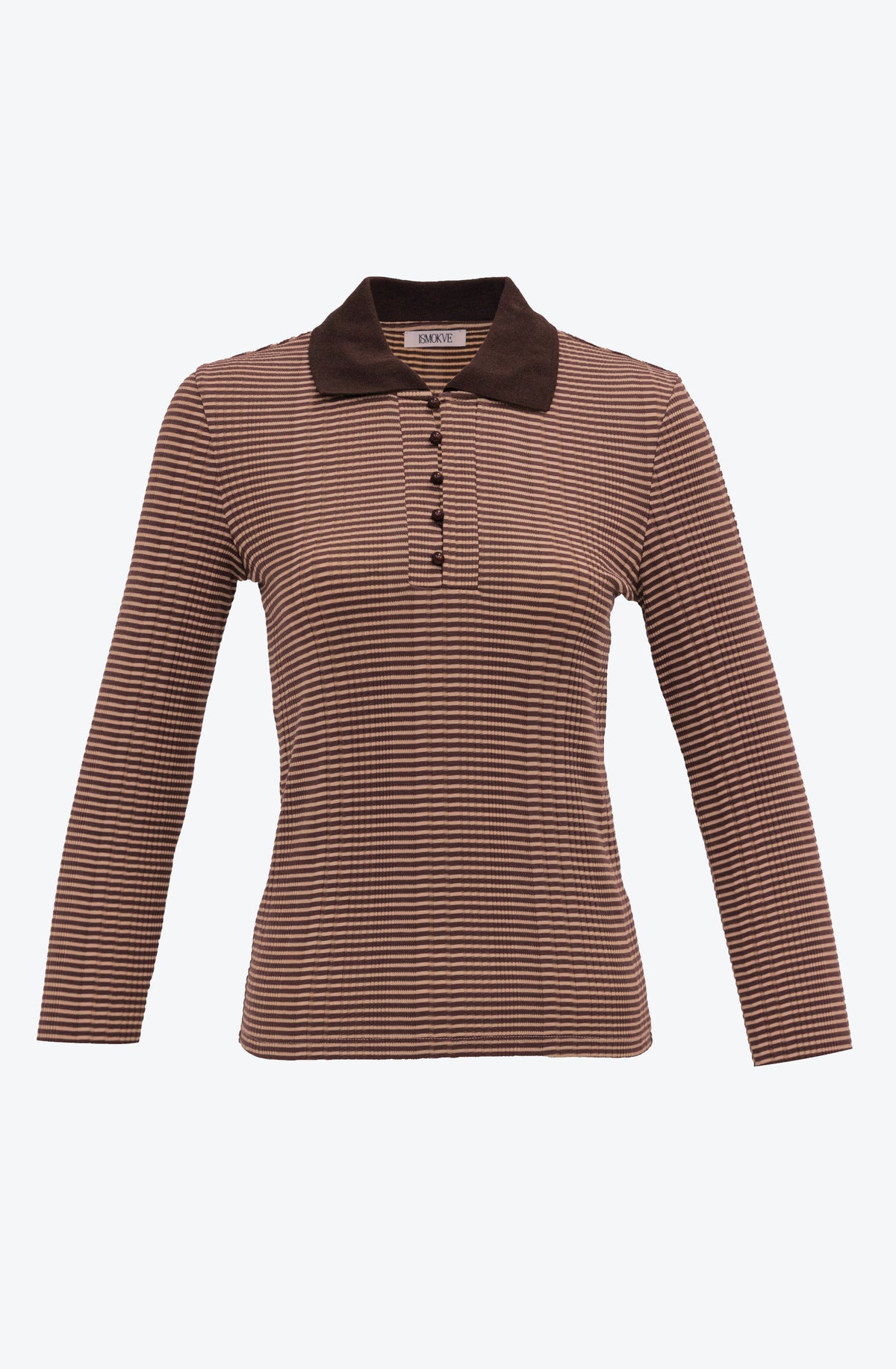 Striped Blouse in Beige-Brown