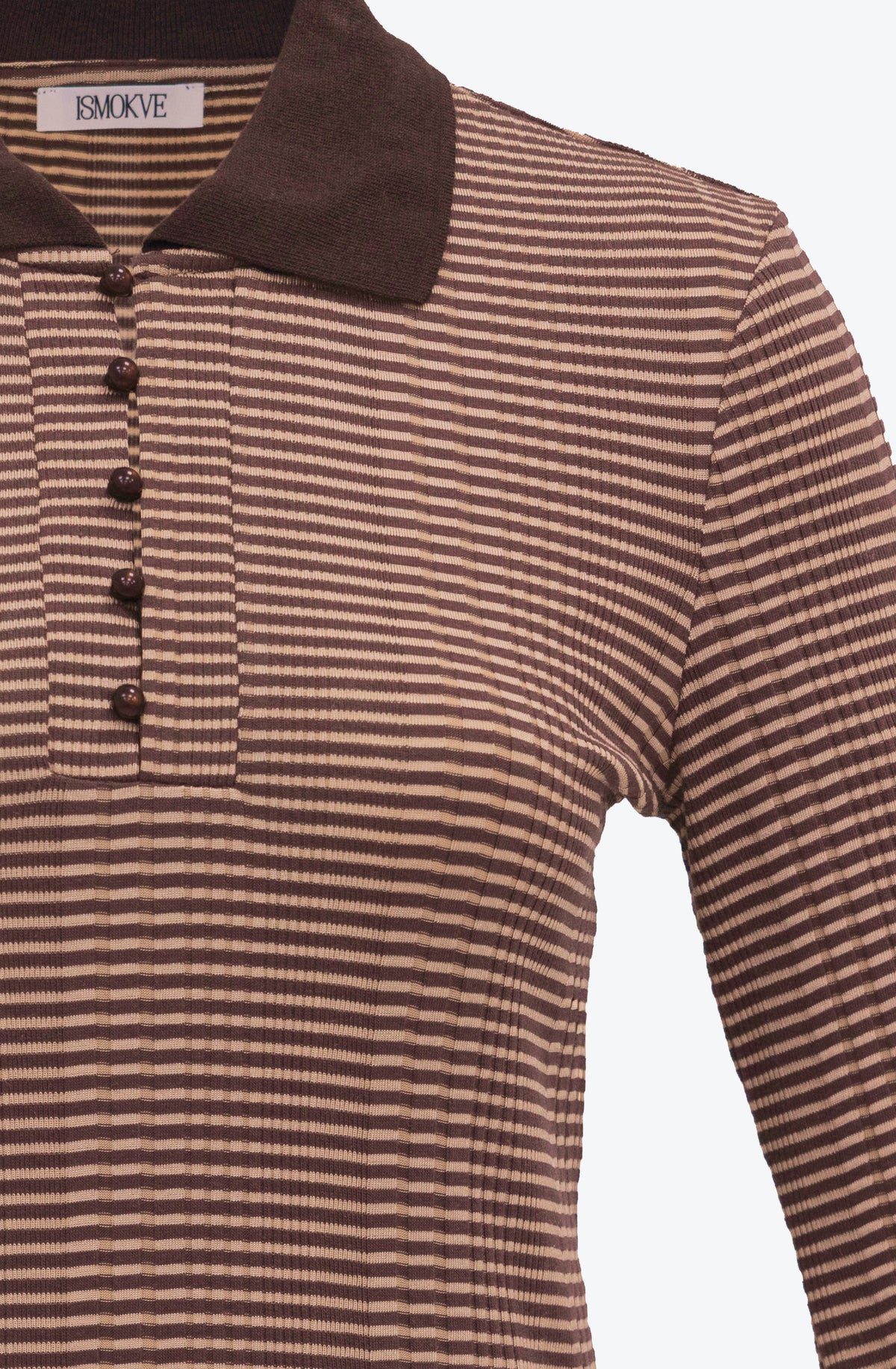 Striped Blouse in Beige-Brown