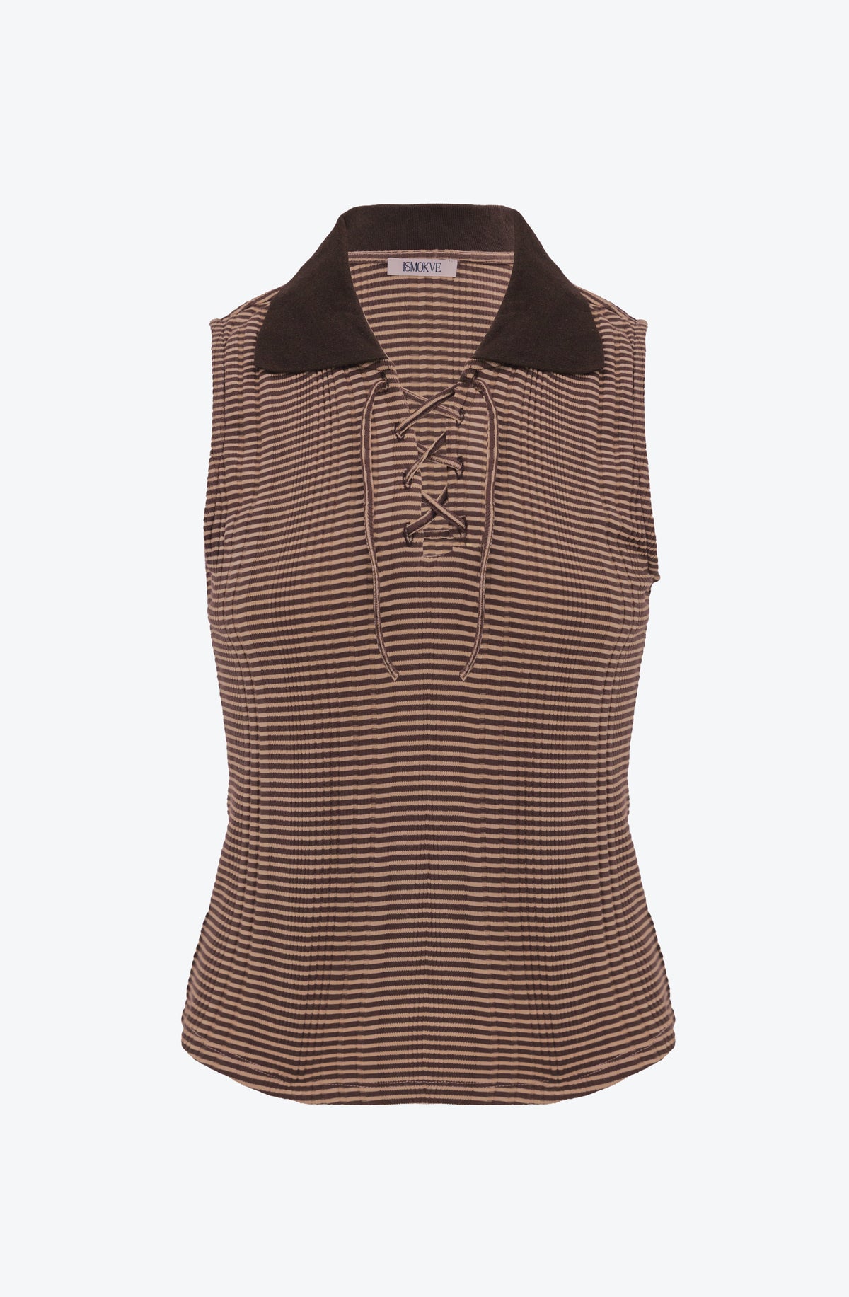 Striped Tank Top in Beige-Brown