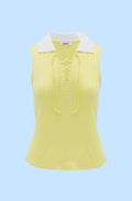 Striped Tank Top in Ecru-Yellow