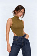 Striped Turtleneck Bodysuit